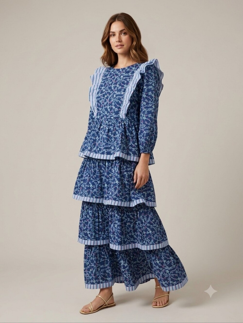 NWT SIMPLY SOUTHEREN TIERED PRAIRE PATCHWORK DRESS SZ M